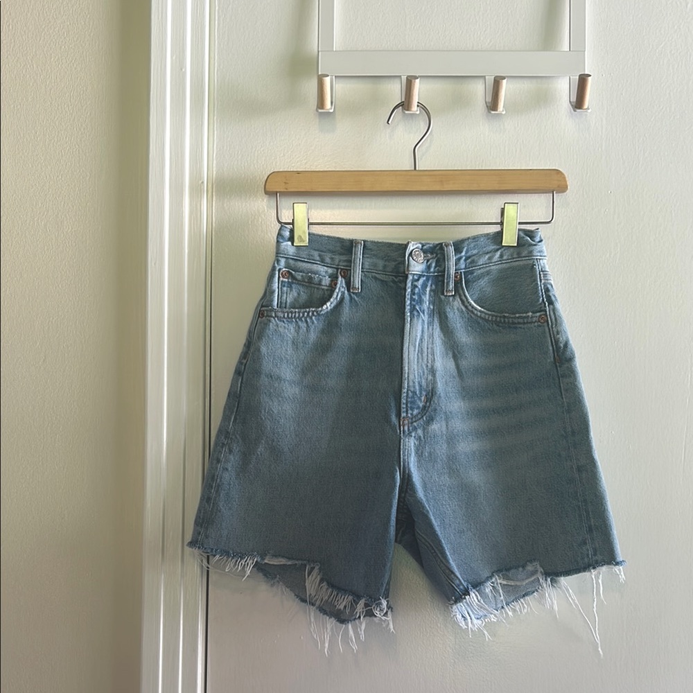 Agolde: ‘Parker Long’ Denim Shorts
